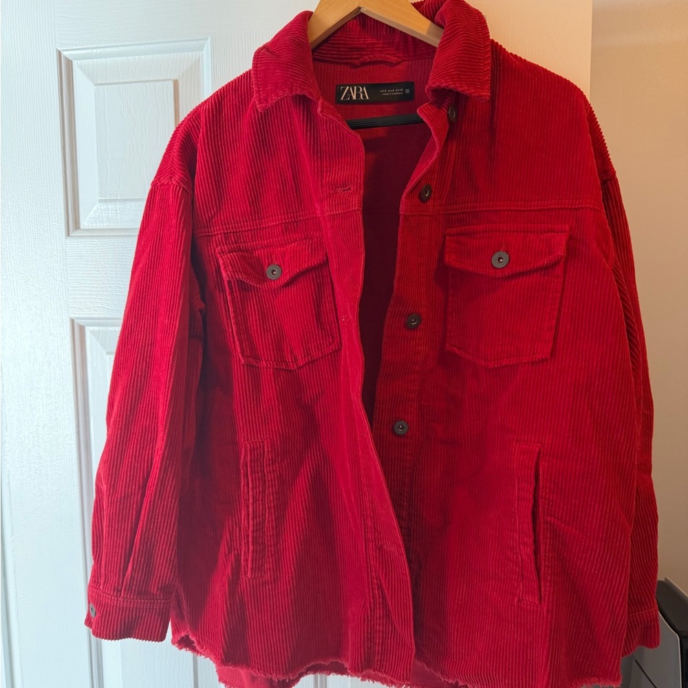 Zara Scarlet Corduroy Jacket